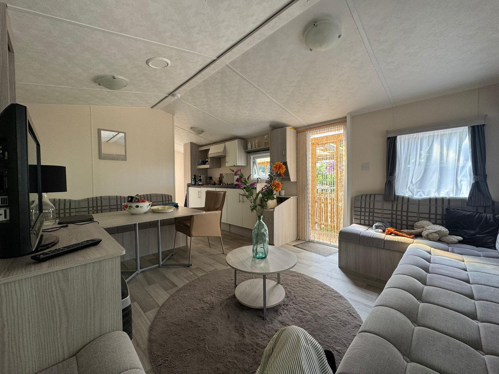 Woonkamer van het vakantiehuisje